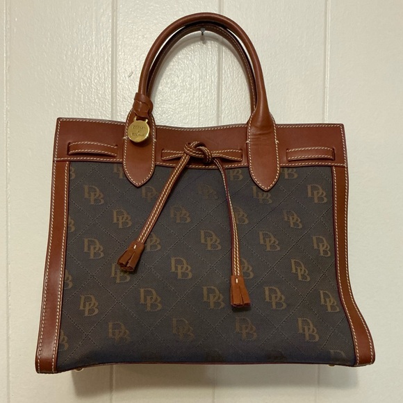 vintage Y2KDooney & Bourke Signature Logo Tassel Tote Handbag Made In Italy
